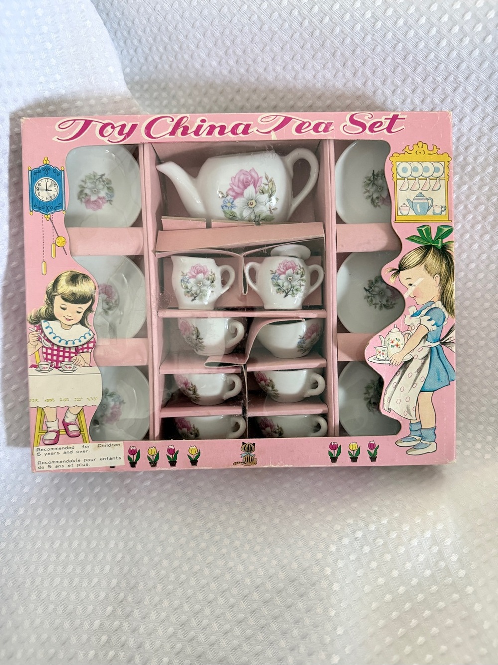 Vintage Miniature Toy China Tea Set in Original Packaging Excellent condition!